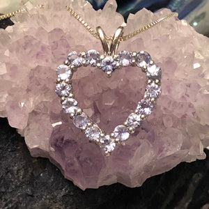Tanzanite Heart Necklace Sterling Silver Jewelry -  - AlphaVariable