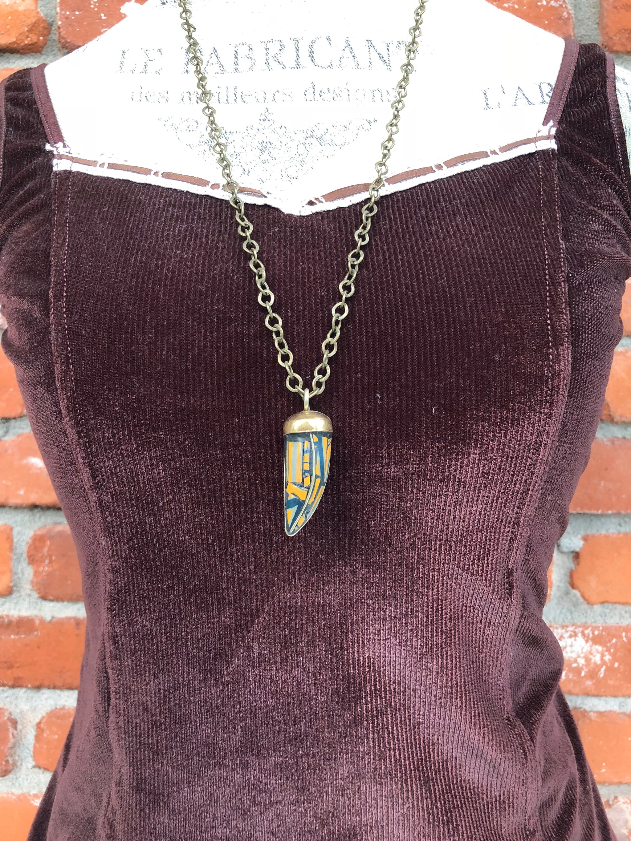 Tiger's Eye Horn Necklace - Necklace - AlphaVariable