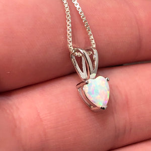 Opal Heart Earrings + Necklace Set - Earrings - AlphaVariable