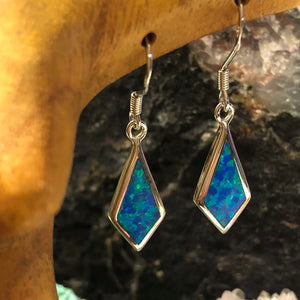 Blue Opal Diamond Earrings - Earrings - AlphaVariable
