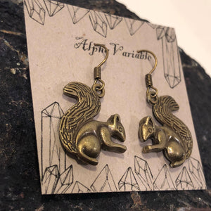 Bronze Squirrel Earrings - Earrings - AlphaVariable