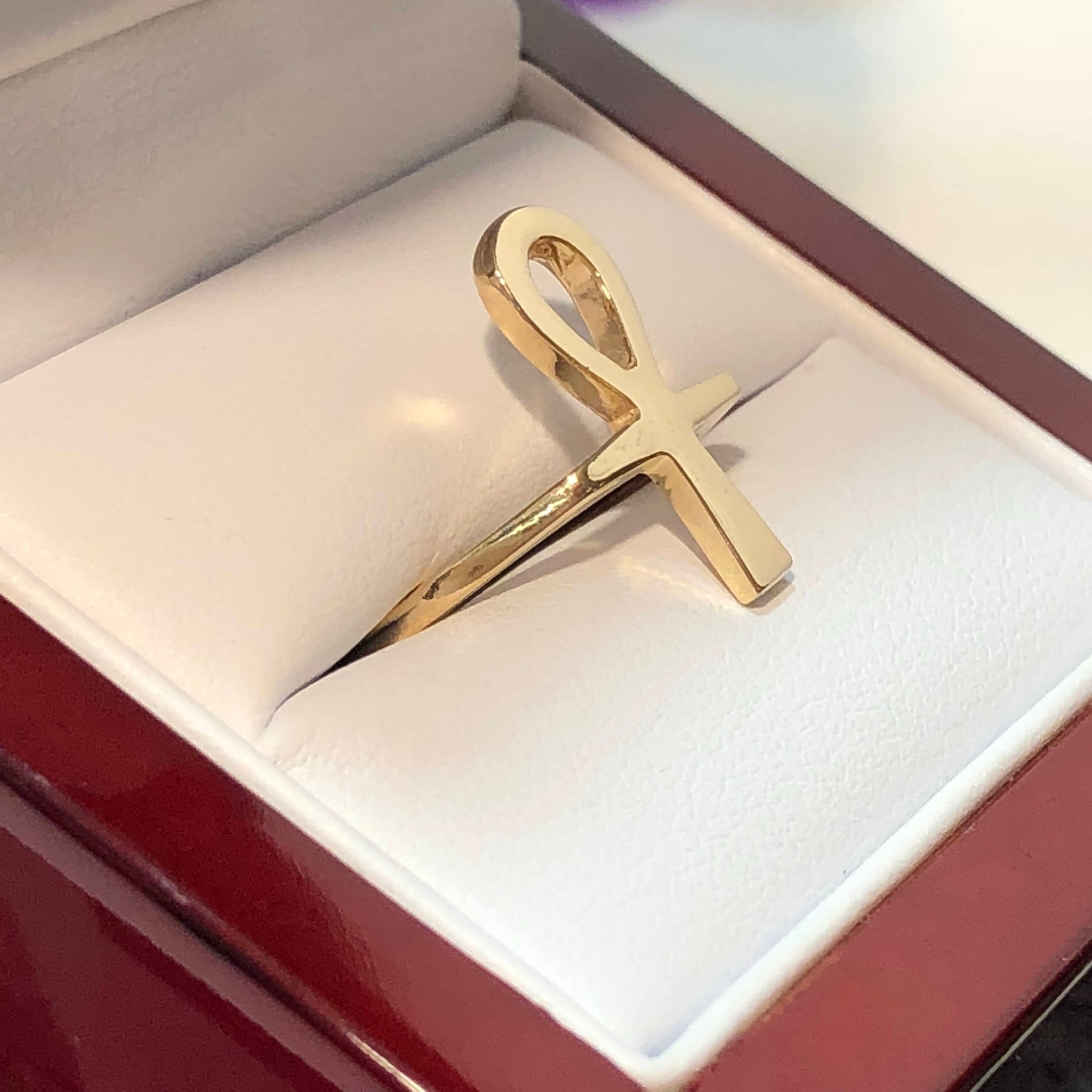 Ankh Ring - Egyptian Cross, Key of the Nile, Key of Life - Silver and Gold  | MasonArtStore
