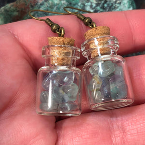 Fluorite Bottle Earrings - Earrings - AlphaVariable