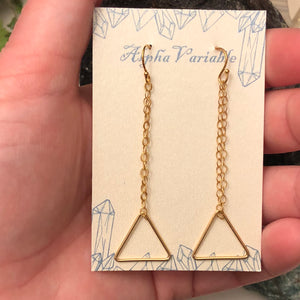 Gold Triangle Earrings - Earrings - AlphaVariable
