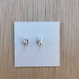 Sterling Silver Flower Stud Earrings - Sterling Silver Studs - AlphaVariable