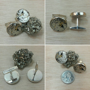 Sterling Silver Watch Movement Cuff Links - Cuff Links - AlphaVariable
