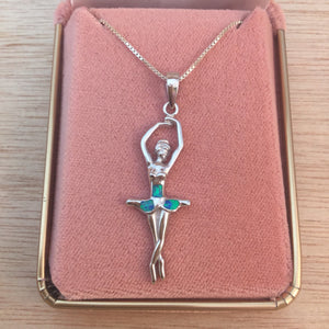 Sterling Silver Opal Ballerina Necklace - Necklace - AlphaVariable