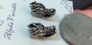Stainless Steel Dragon Head Earrings - Earrings - AlphaVariable