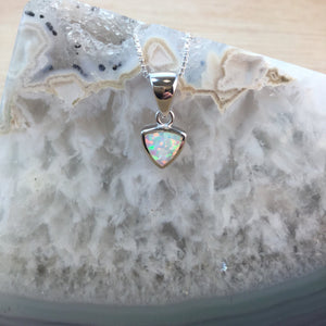 Sterling Silver Opal Necklace - Necklace - AlphaVariable