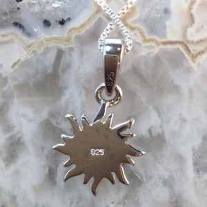 Sterling Silver Opal Sun Necklace - Necklace - AlphaVariable