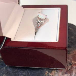 Celtic Opal Ring + Cherry Wood Gift Box - Ring - AlphaVariable
