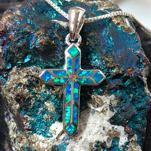 Opal Cross Necklace - Necklace - AlphaVariable