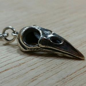 Sterling Silver Bird Skull Necklace - Necklace - AlphaVariable