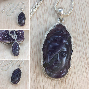 Sterling Silver Fluorite Buddha Necklace - Necklace - AlphaVariable