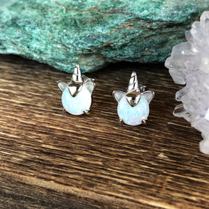 Opal Unicorn Earrings