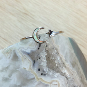Opal Moon and Star Ring - Ring - AlphaVariable