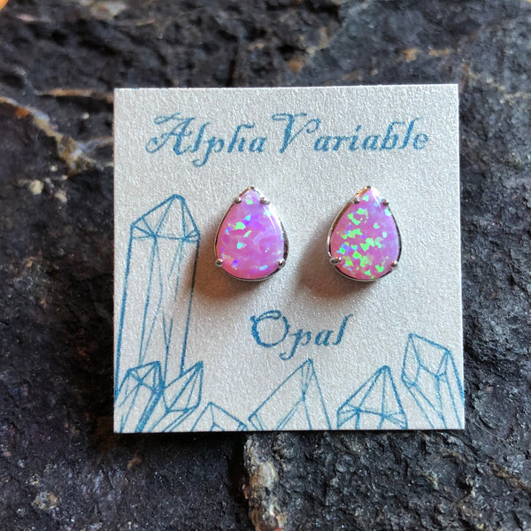 Pink Opal Earrings - Earrings - AlphaVariable