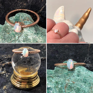 Rose Gold Opal Ring - Ring - AlphaVariable