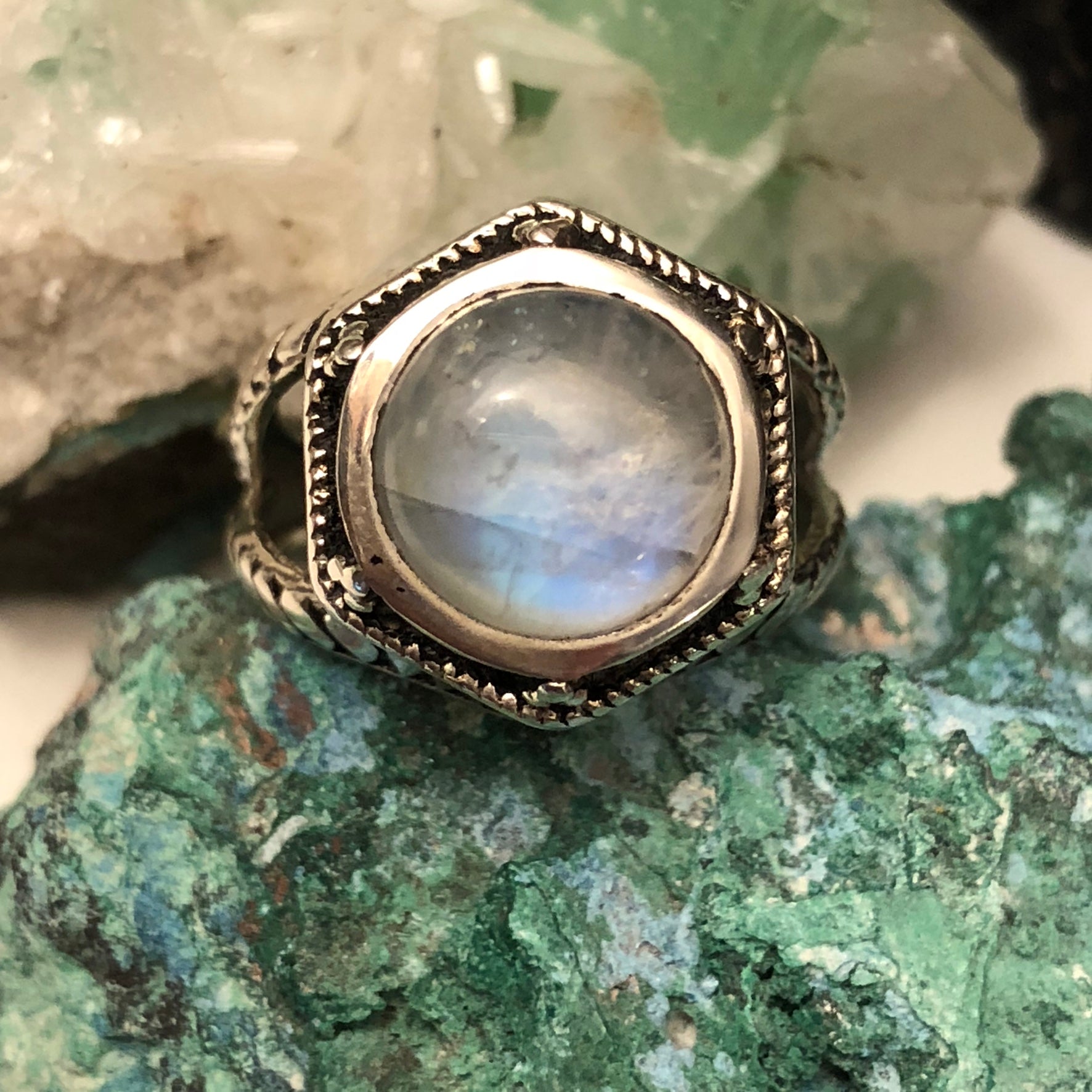 Rainbow Moonstone Ring | Made In Earth