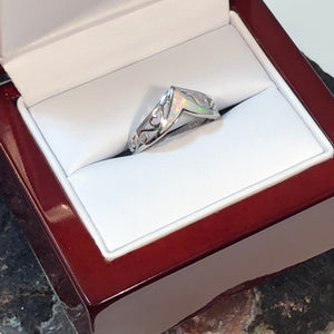 Opal Chevron Ring + Wood Gift Box - Ring - AlphaVariable