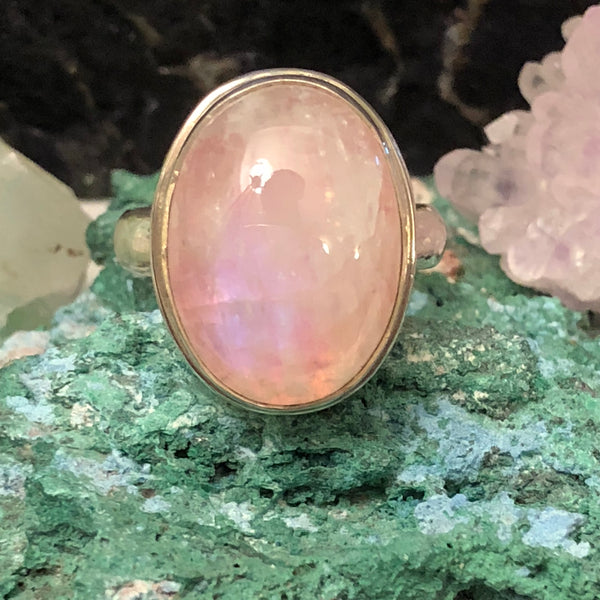 Pink Moonstone Ring - Moonstone Ring - AlphaVariable