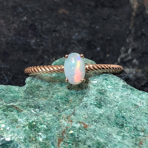 Rose Gold Opal Ring - Ring - AlphaVariable