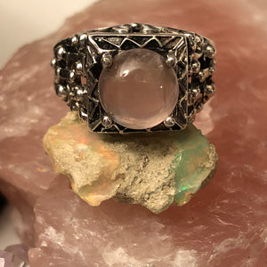 Rose Quartz Crystal Ring - Ring - AlphaVariable