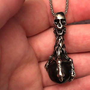 Stainless Steel Skull Necklace - Steampunk Necklace - AlphaVariable