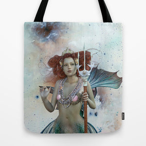 Space Siren Mermaid Tote Bag - Tote Bag - AlphaVariable