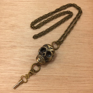 Skull Pocket Watch Key Necklace - Necklace - AlphaVariable