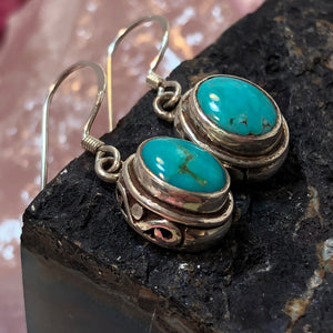 Turquoise Earrings Sterling Silver - Earrings - AlphaVariable