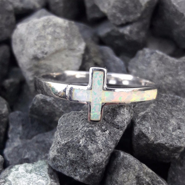 Opal Cross Ring - Ring - AlphaVariable