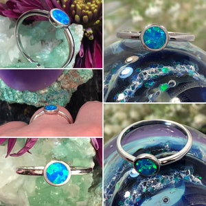 Blue Opal Circle Ring - Ring - AlphaVariable