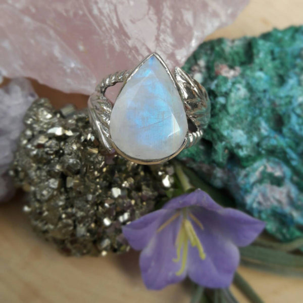 Teardrop Moonstone Ring -  - AlphaVariable