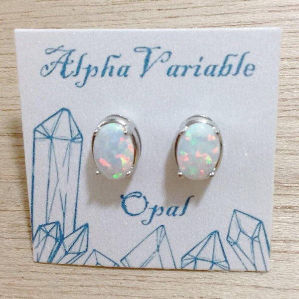 Opal Stud Earrings - Earrings - AlphaVariable
